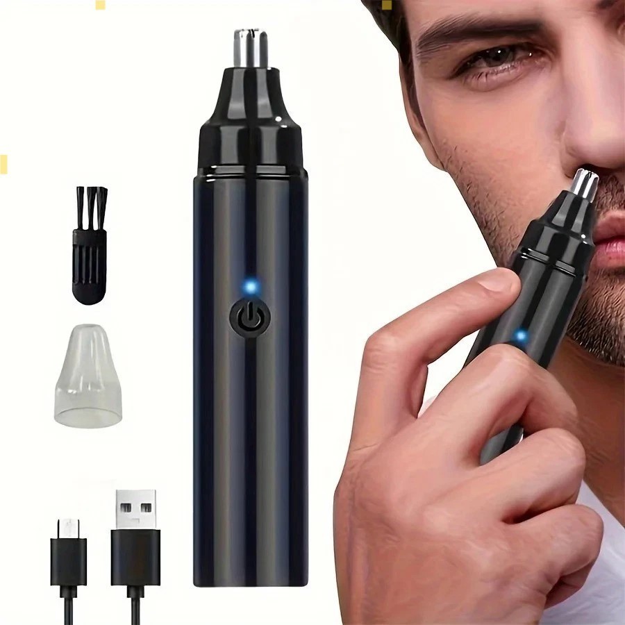 Ear and Nose Hair Trimmer with LED indicator USB Rechargeable Water Resistant.