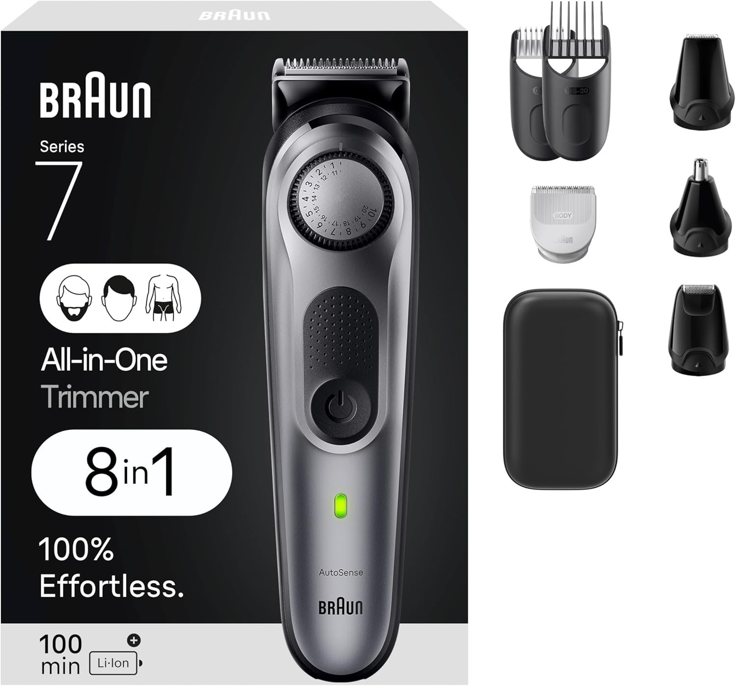 Braun Series 7 7410 All-in-One Trimmer 8-in-1 Beard Body Hair Clipper Kit