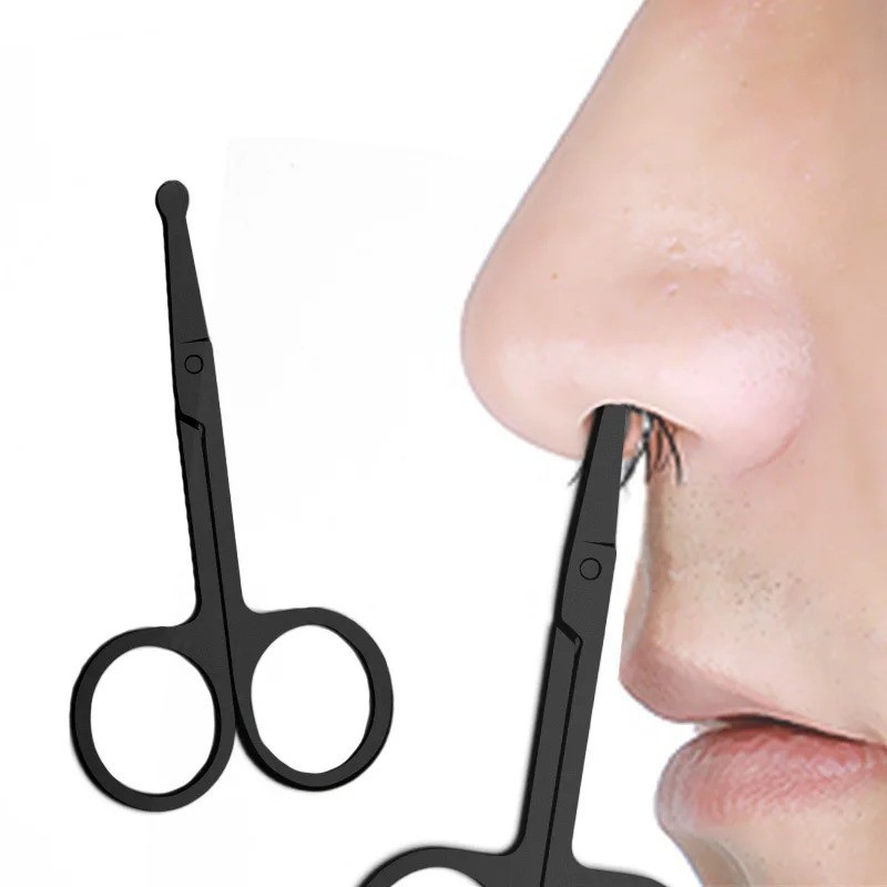 Nose Hair Scissors Mini Stainless Steel Round Head Beauty Trimmer Nose Hair Trim