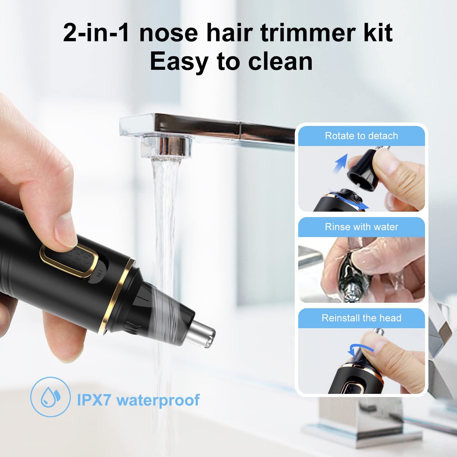 Nose Hair Trimmer for Men, 2024 Painless USB Rechargeable Nose Hair Trimmer, …