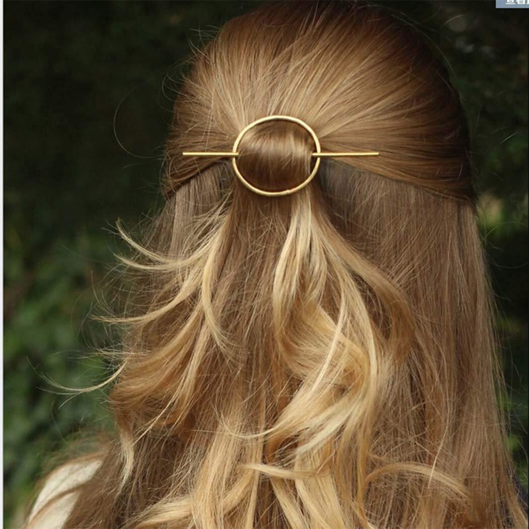 Dreamyn Round Hair Clips Hollow Circle Barrettes Fashion Gold,Silver