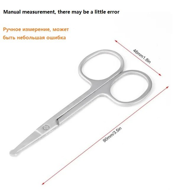 Nose Hair Scissors Mini Stainless Steel Round Head Beauty Trimmer Nose Hair Trim