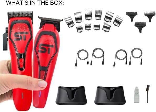 Supreme Trimmer Darkstar 72 Clipper & Trimmer Set w Magnetic Vector Motor | Red