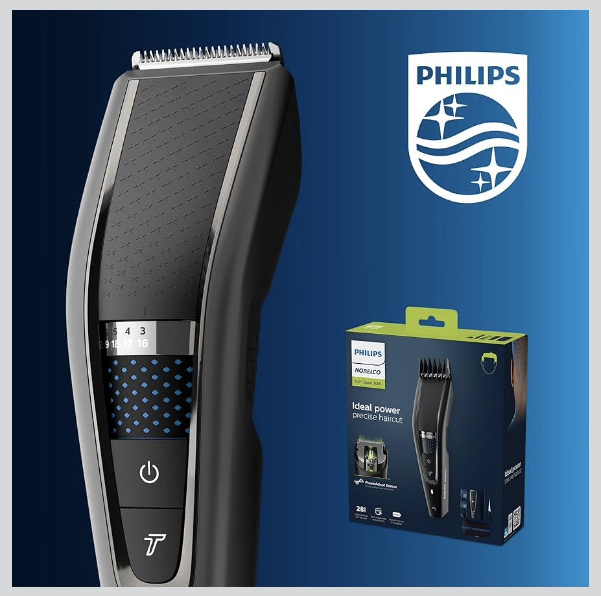 Philips Norelco Hair Clipper 7000 Series, Hair and Beard Trimmer Ideal Power