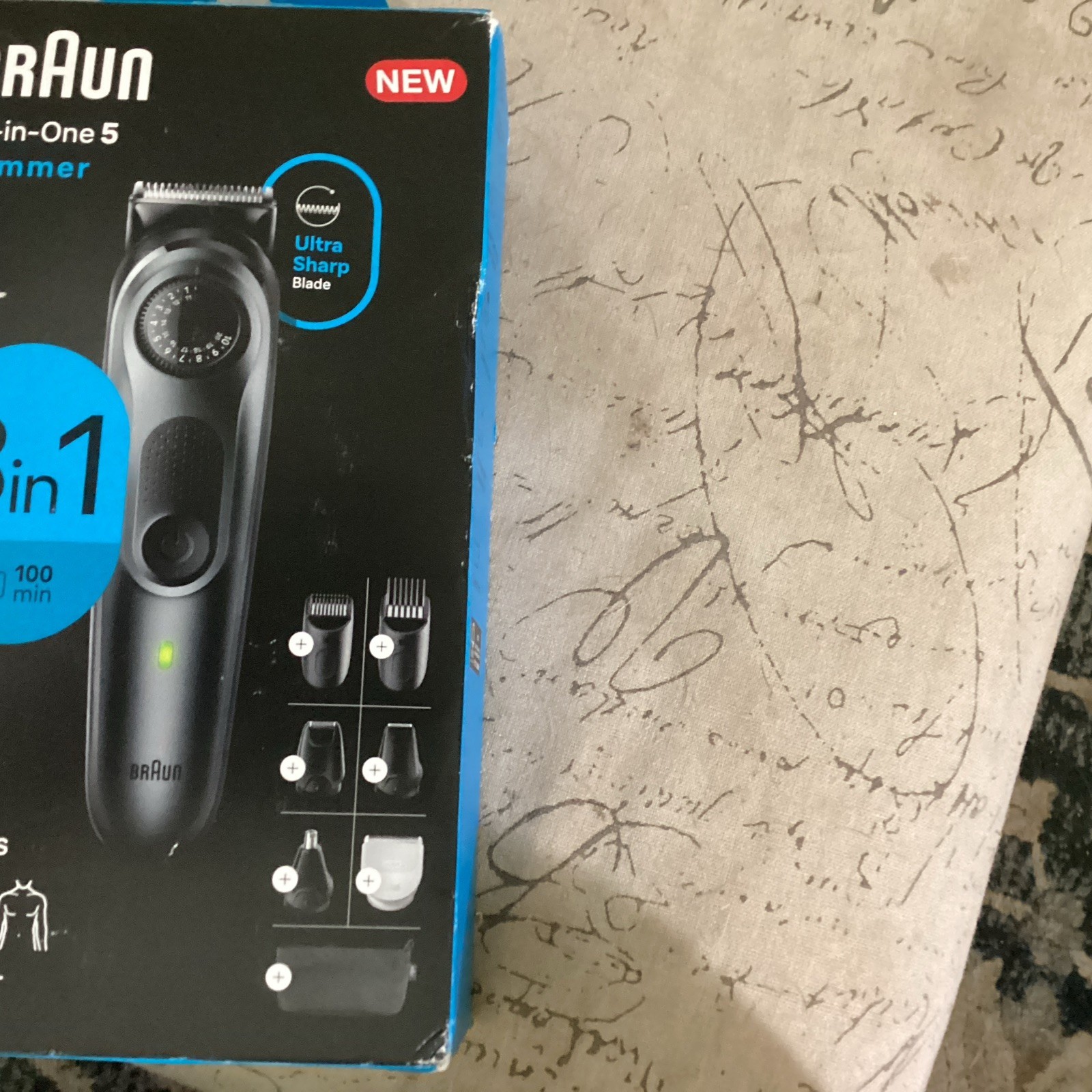 Braun All-in-One 5 Trimmer Kit 8-in-1 Grooming, 100 Min Battery, Washable