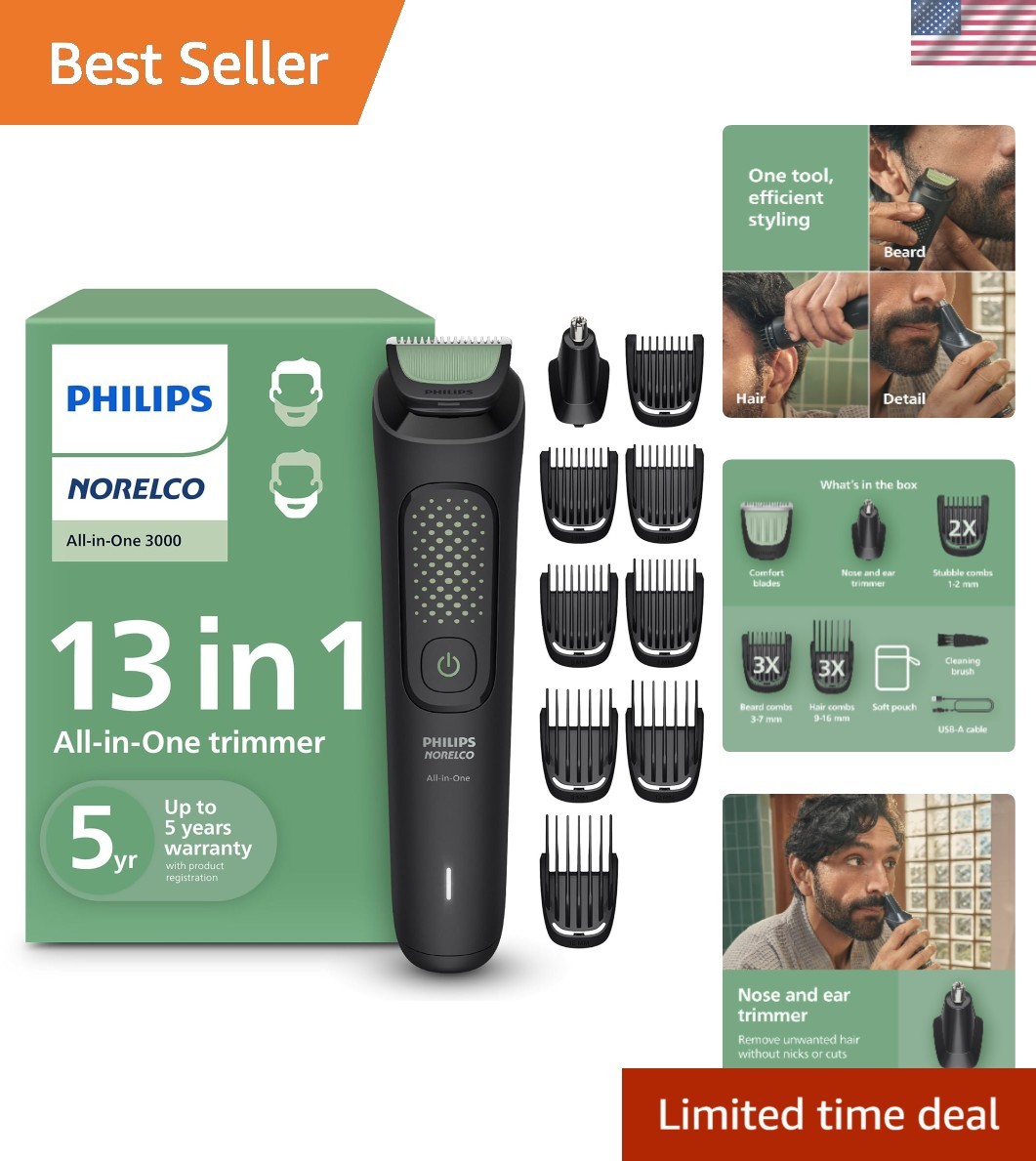 Philips Norelco 3000 Series 13-in-1 All-in-One Trimmer & Beard Styler –MG3919/50
