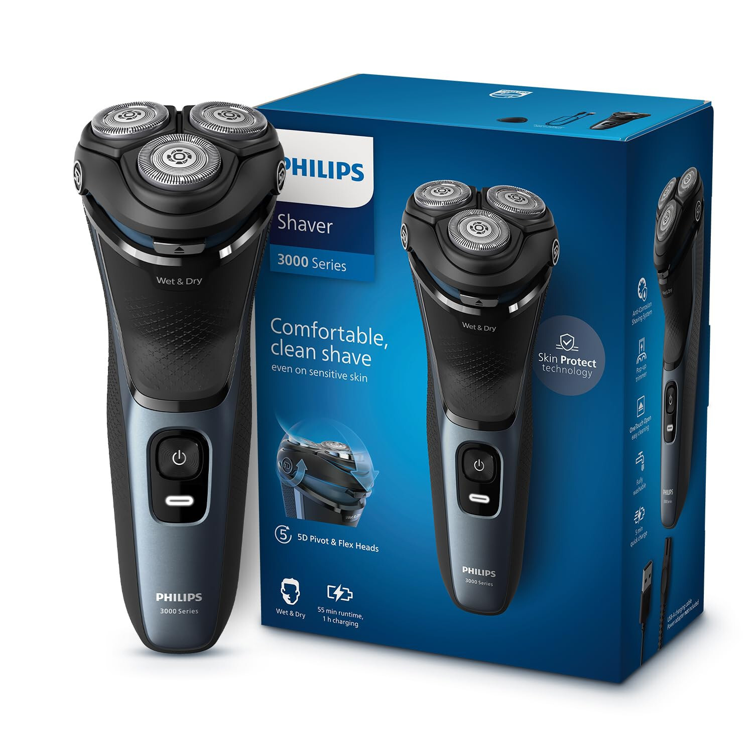 Philips Electric Shaver for Men,SkinProtect Technology,27 Self Sharpening Blades