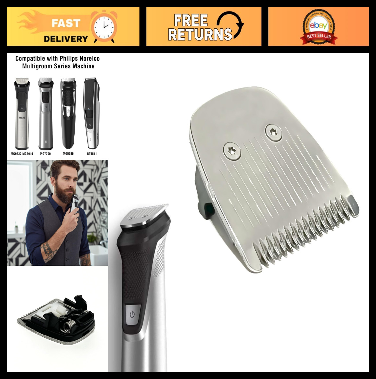 32mm Full Size Replacement Trimmer Blade for Multigroom Grooming Kit