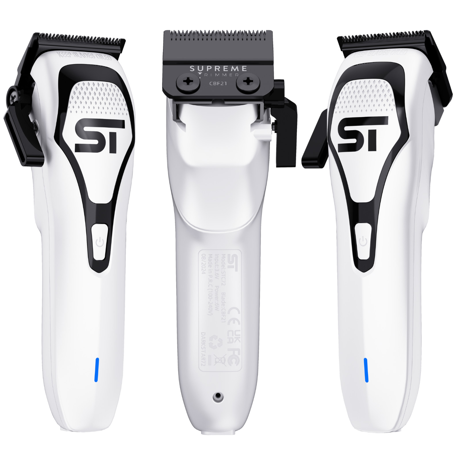 Supreme Trimmer DARKSTAR 72 DLC Fade Clipper w/ Magnetic Vector Motor | White