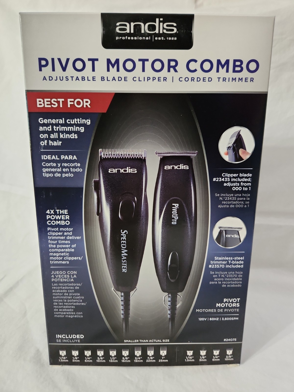 Andis Pivot Motor Combo Adjustable Blade Clippers New In Box