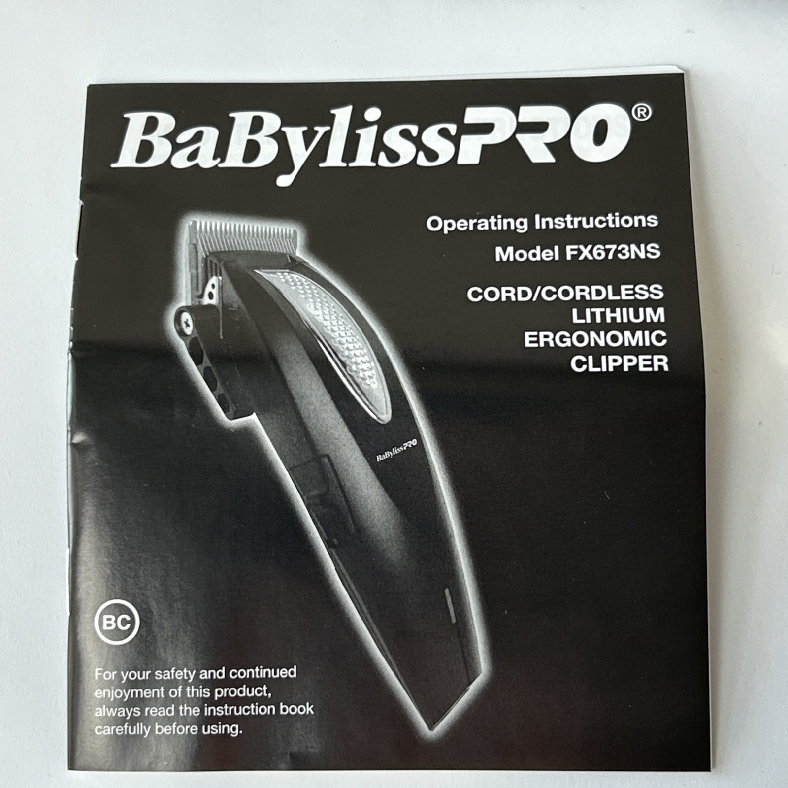 BaBylissPRO LithiumFX+ Cord/Cordless Black Gold Ergonomic Clipper FX673NS