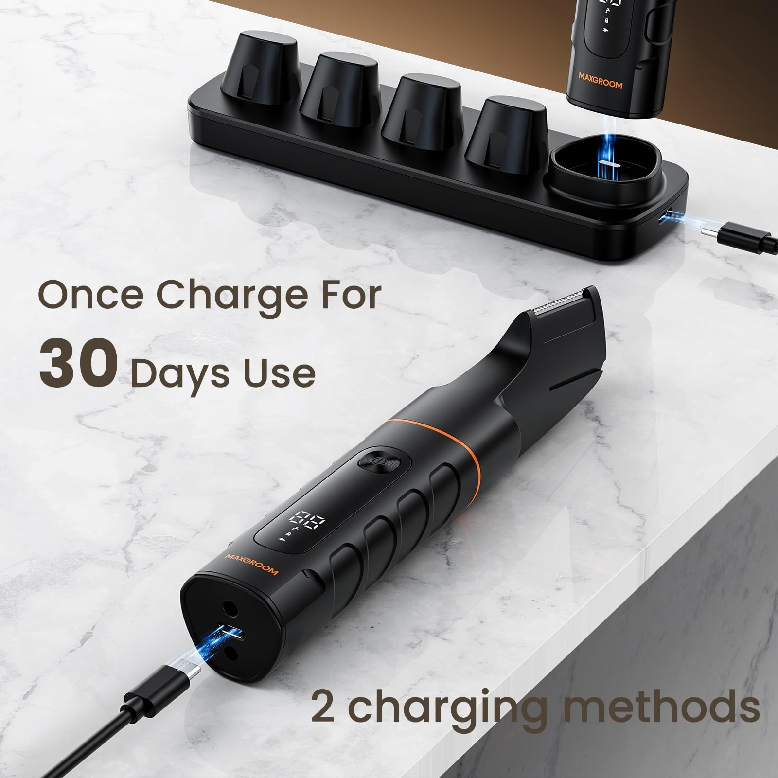 Manscape All-in-One Body & Pubic Hair Trimmer for Men, No-Nick Groin & Ball S…