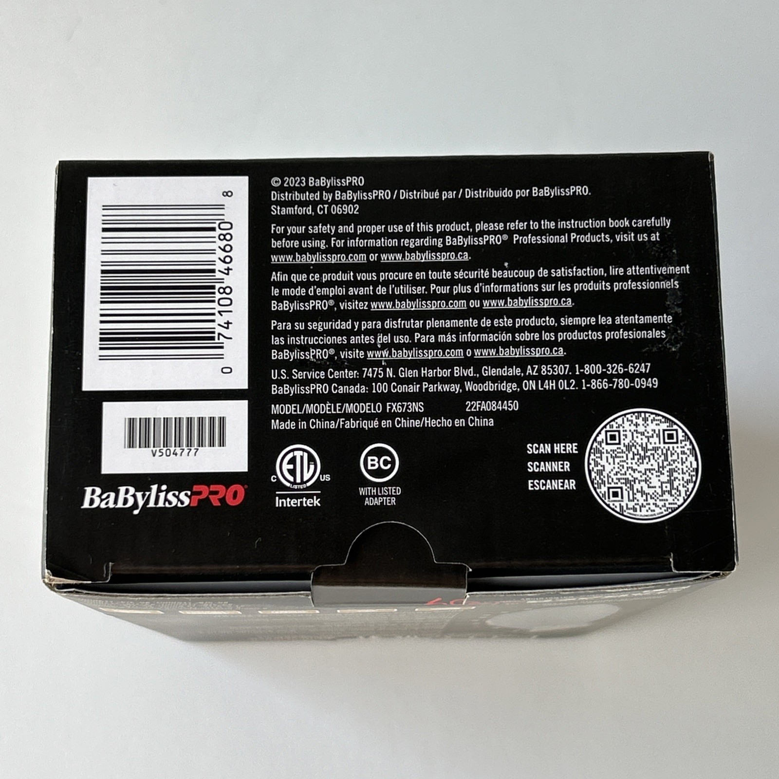 BaBylissPRO LithiumFX+ Cord/Cordless Black Gold Ergonomic Clipper FX673NS