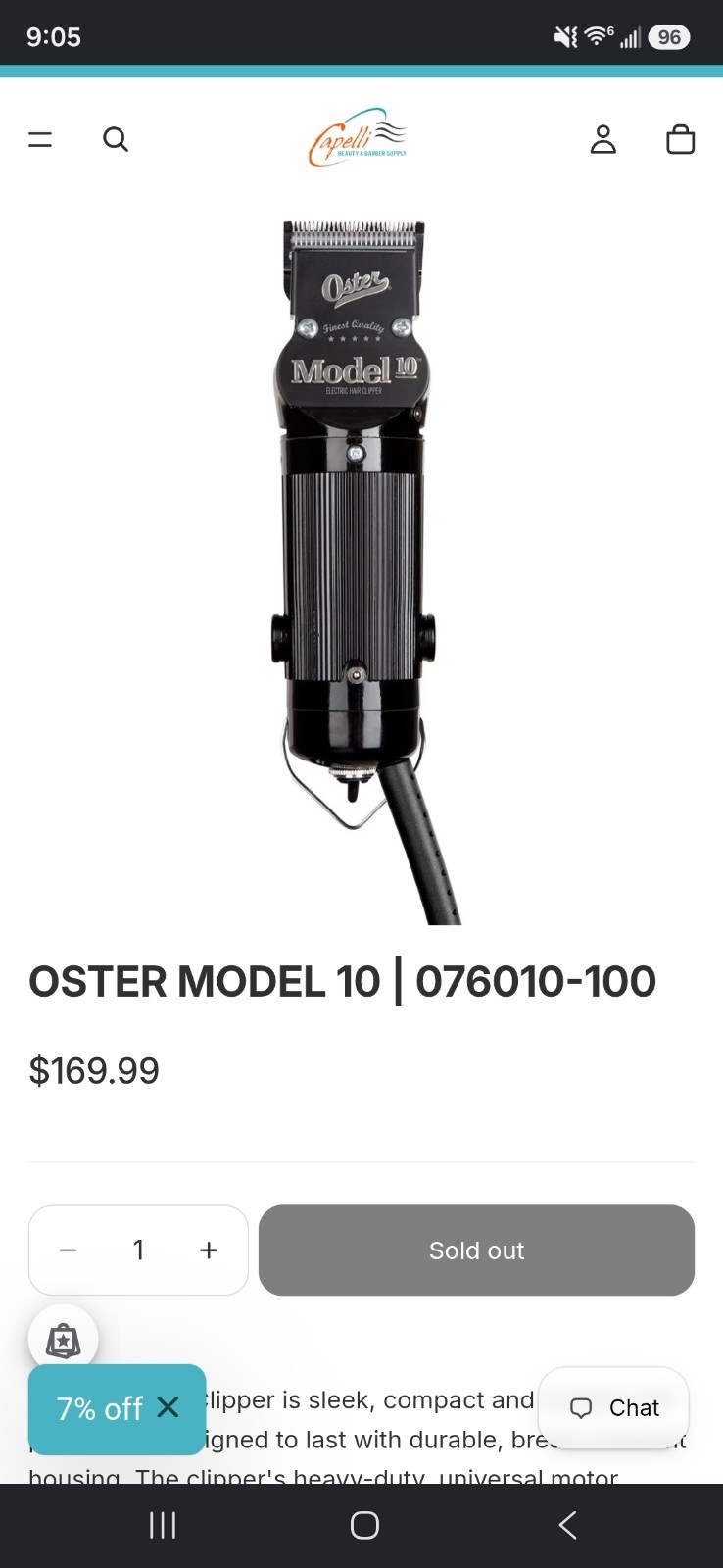 Oster model 10 clipper
