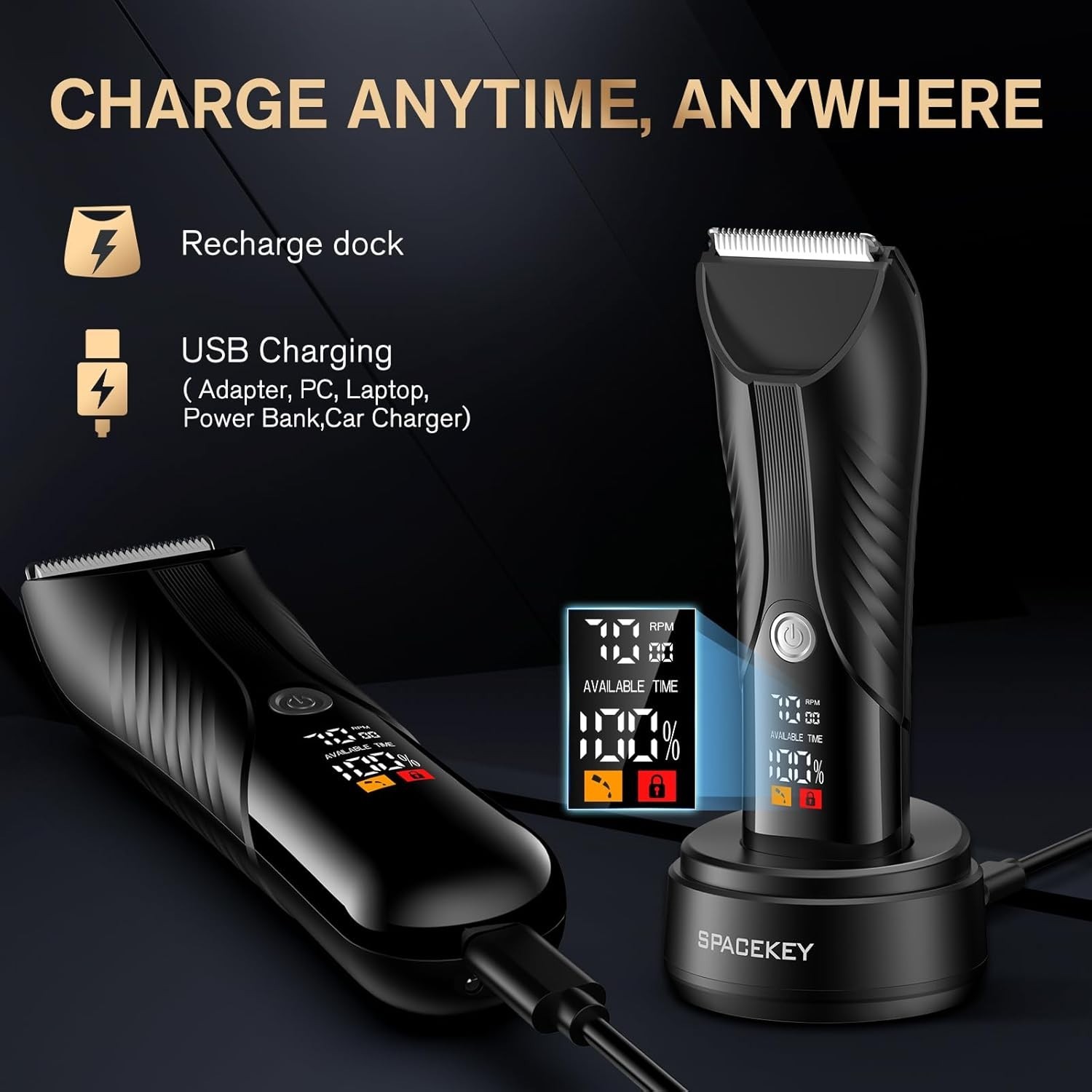 Manscape Groin Hair Waterproof Trimmer Electric Ball Trimmer Wet/Dry Body Shaver