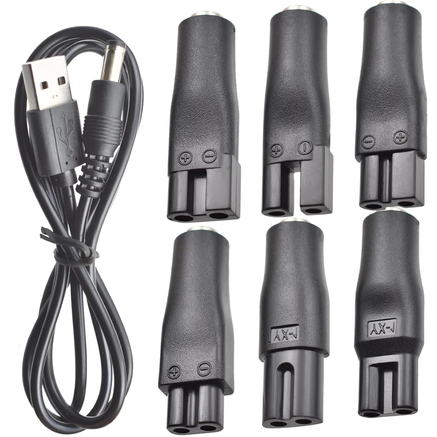 7-In-1 Shaver Trimmer Charger Cable USB to DC 5V with 6 Tips