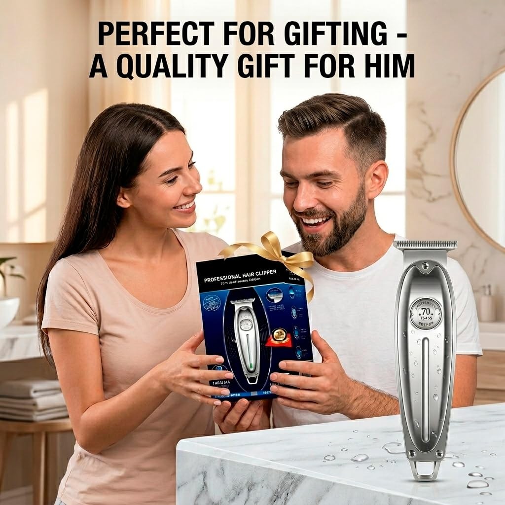 Steel ONE Trimmer Professional Hair Clippers for Men Silver Zero Gap Electric…