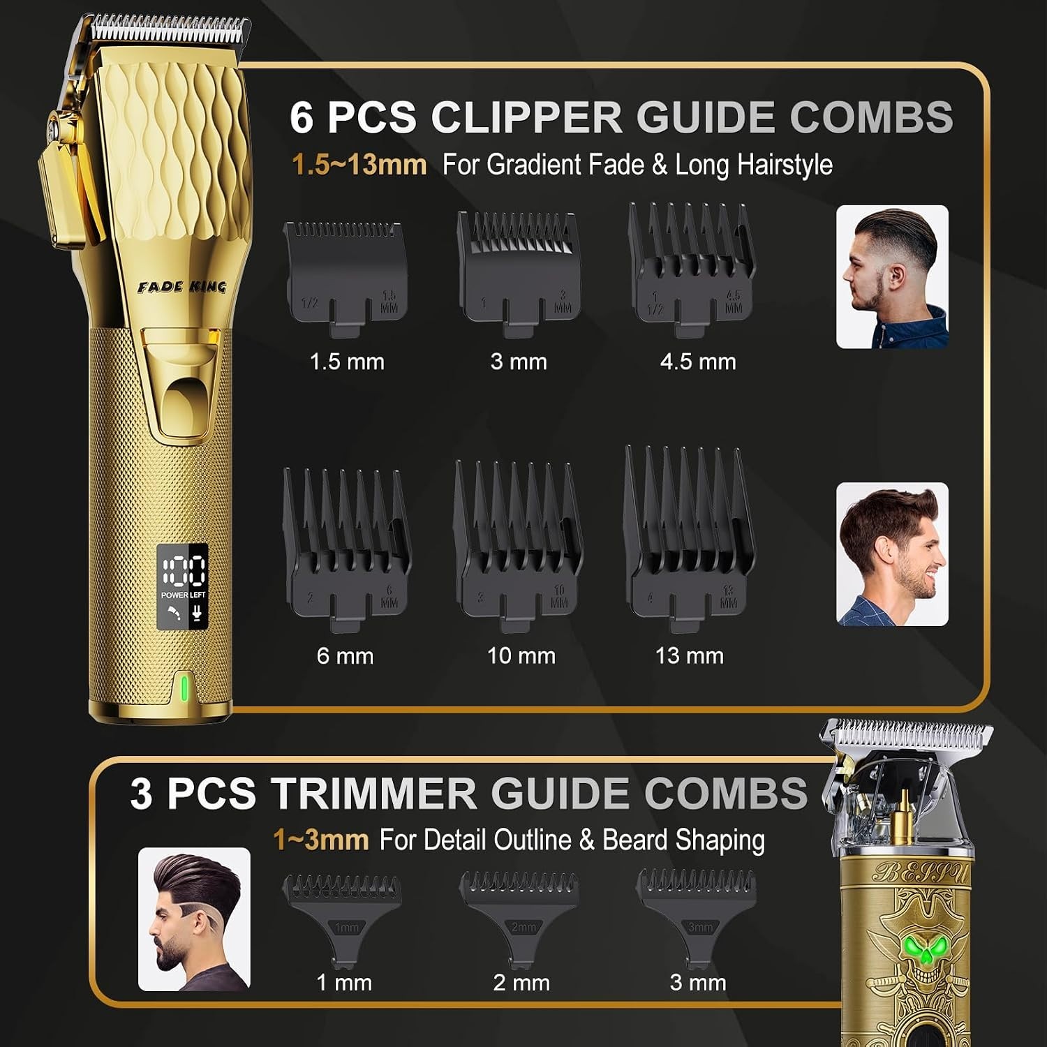 High-Speed Motor Fade Clippers & T-Blade Trimmer