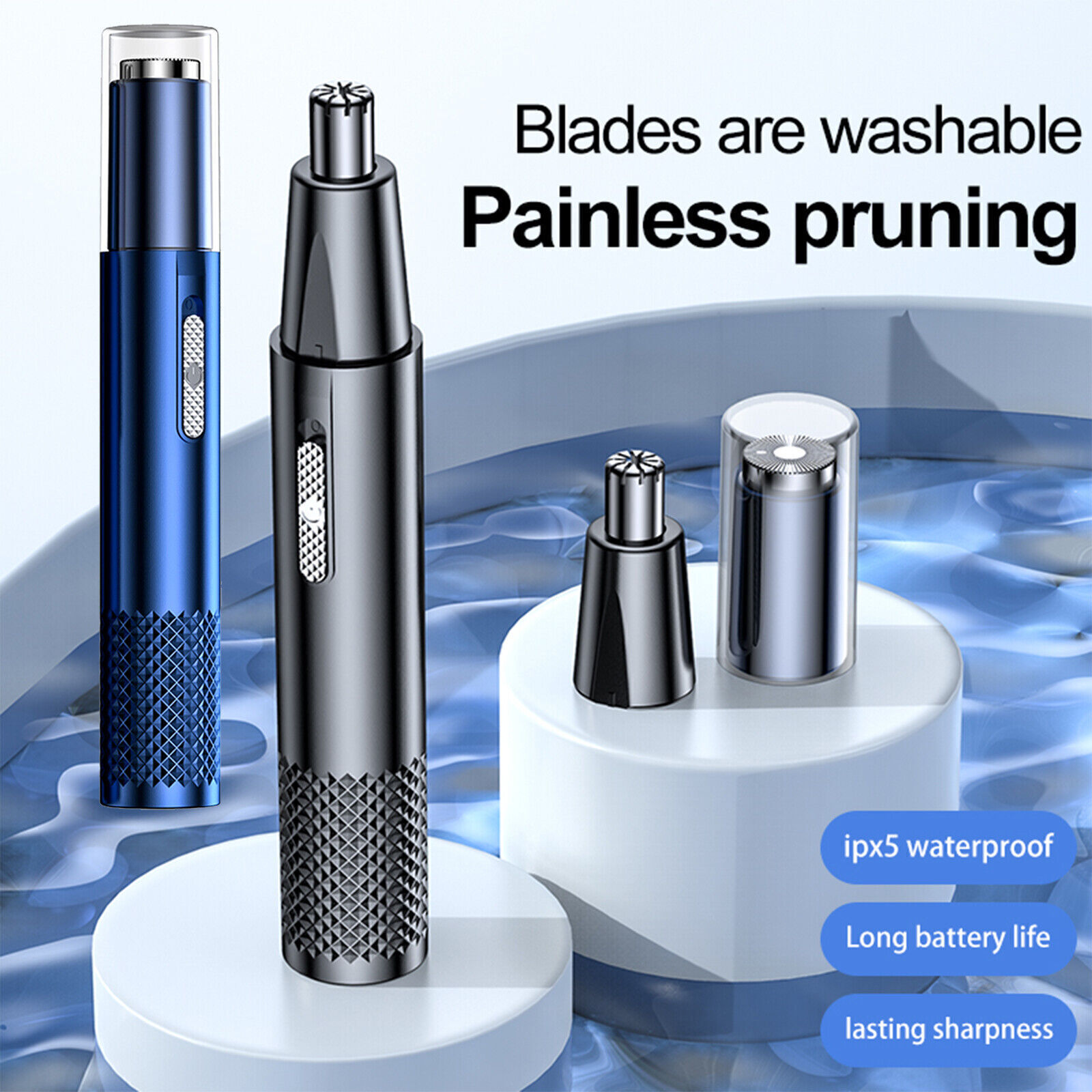 Micro Groomsman Battery Personal Trimmer for Hygienic Grooming with Rinseable