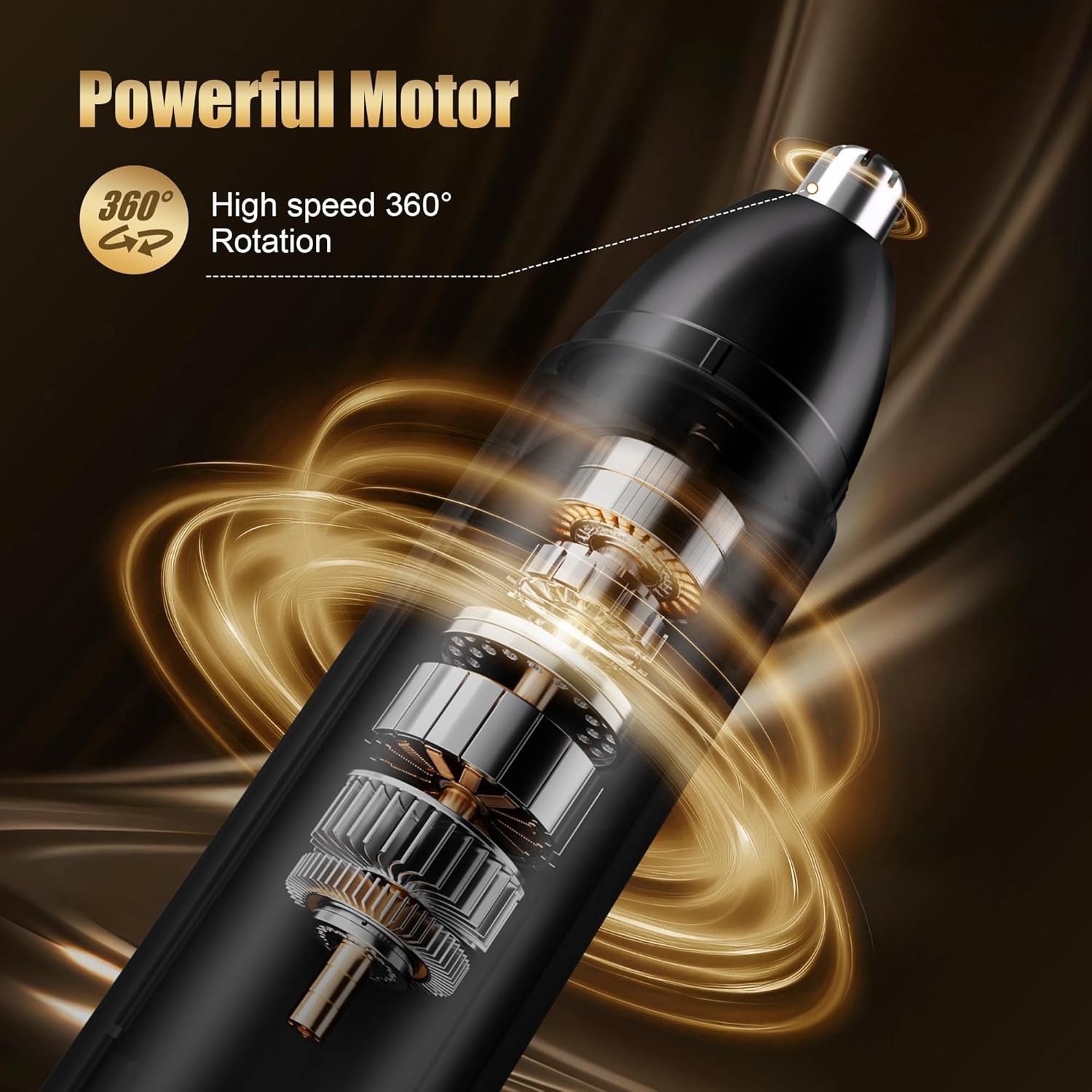 Ear and Nose Hair Trimmer with LED Display, USB Rechargeable Nose Trimmer