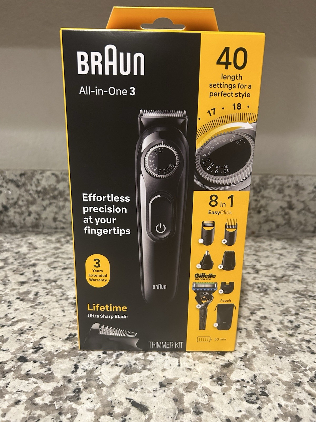 Braun All-in-One 3 Trimmer Kit, 40 Length Settings, 8-in-1 Multigroomer