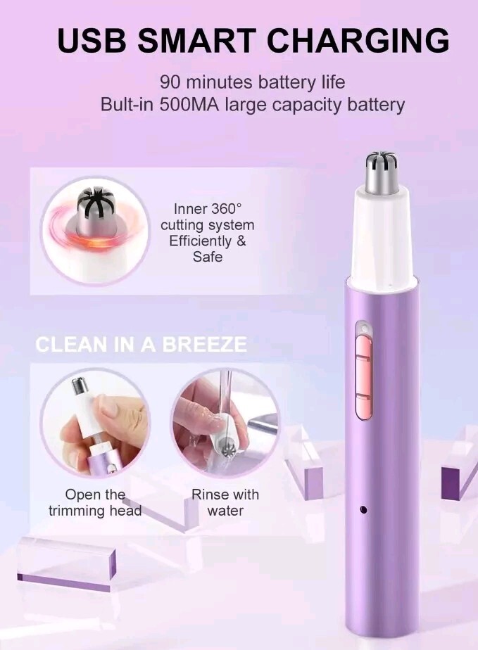 2024 USB Rechargeable Nose Hair Trimmer for Men Women,4 in 1 Painless Eyebrow208