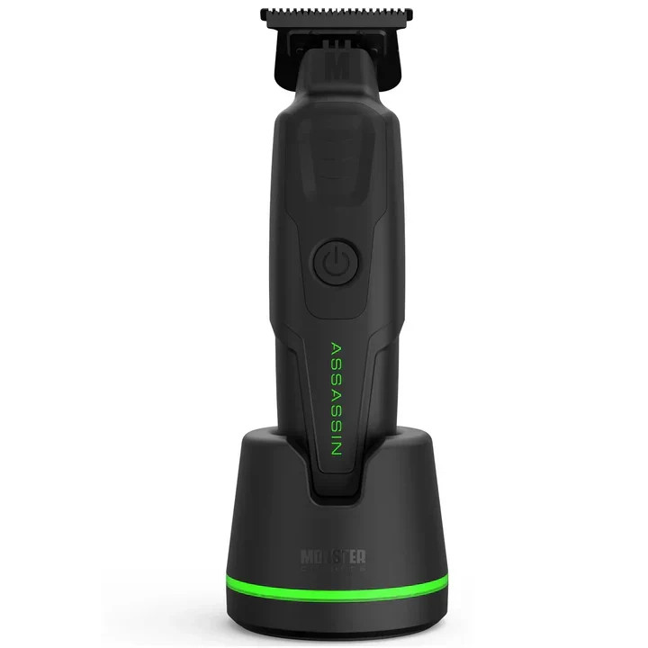 Monster Assassin Trimmer – DLC Zero-Gap T-Blade, Cordless Precision Barber Tool