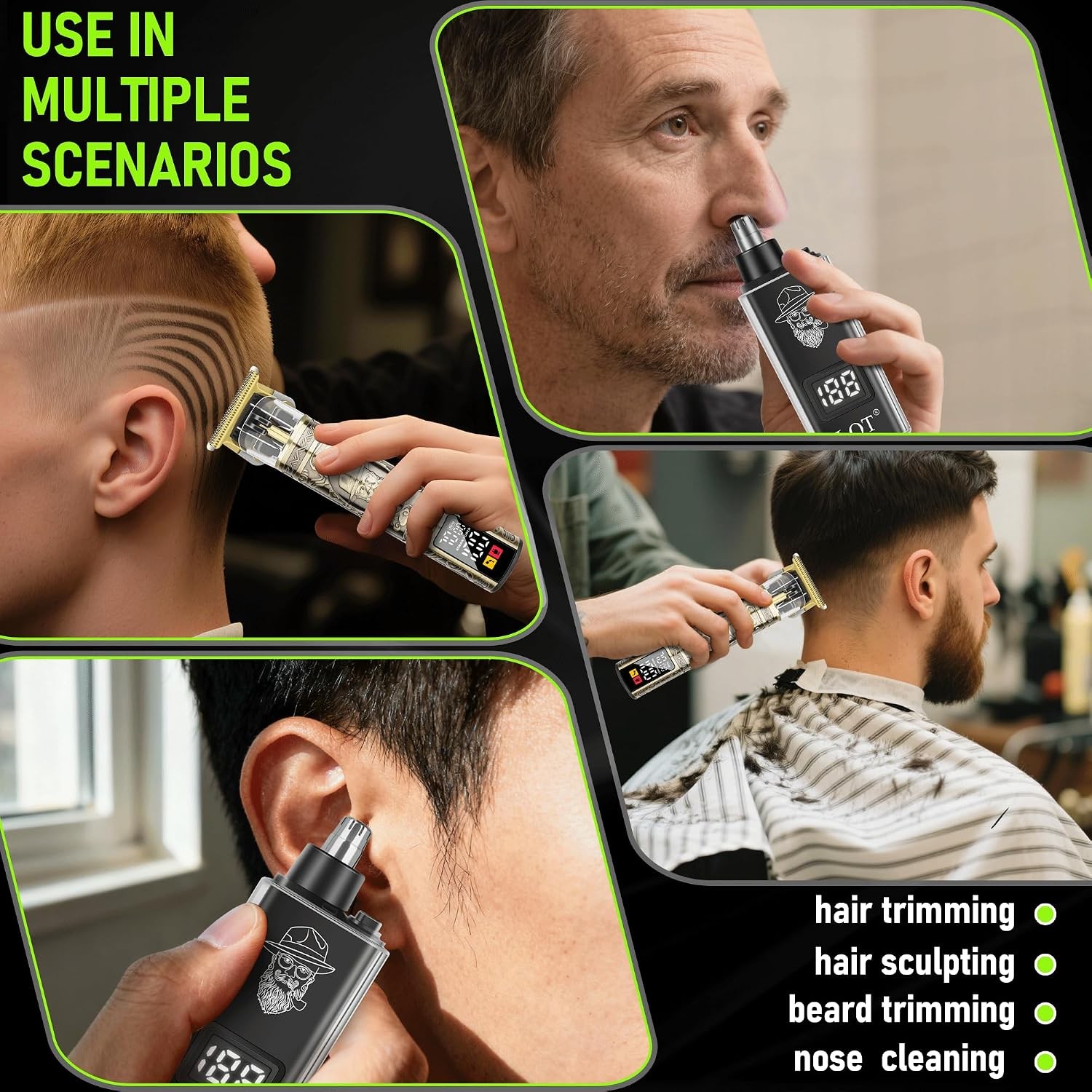 Men’s 2-in-1 Hair & Beard Trimmer, Cordless, Bronze