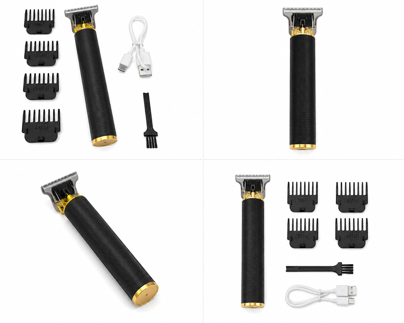 Vintage T9 Barbeador Black Gold Beard Hair Trimmer Cutter Machine for Men