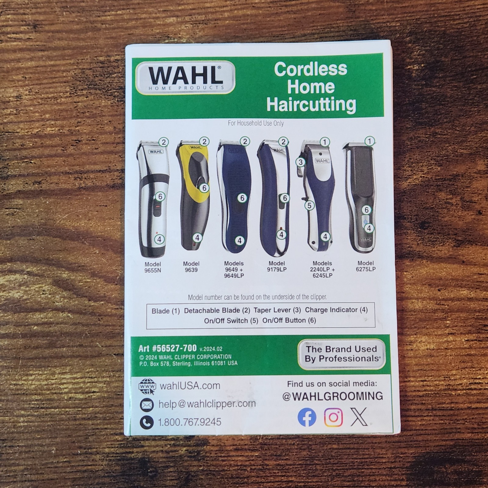 Wahl Cordless Hair Clipper 9649 White/Black – Mint Condition – Complete