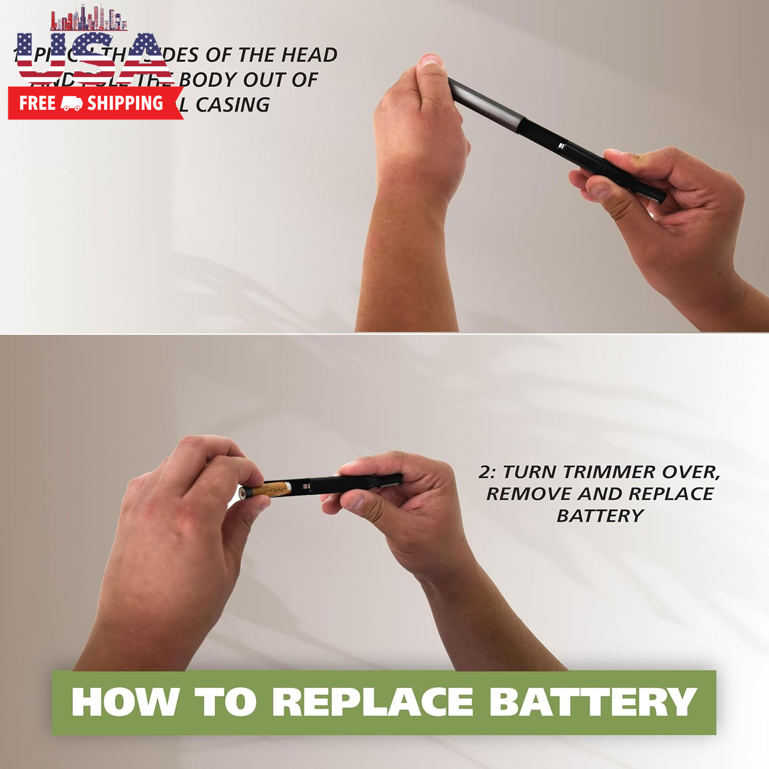 Micro Groomsman Battery Personal Trimmer for Hygienic Grooming with Rinseable, I