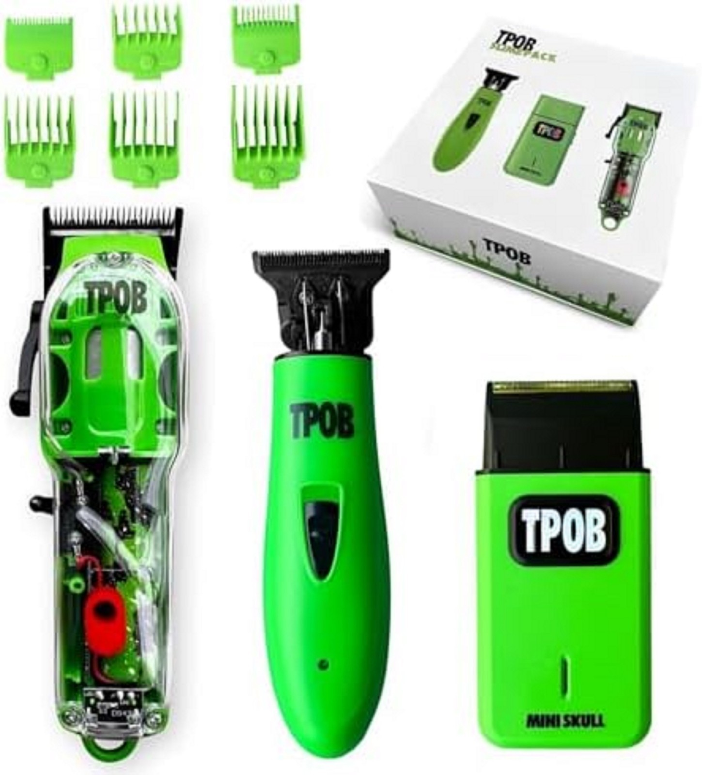 TPOB Slime 2 Men’s Hair Clippers & Trimmer Set – Matte Green Case, X Fade Blade