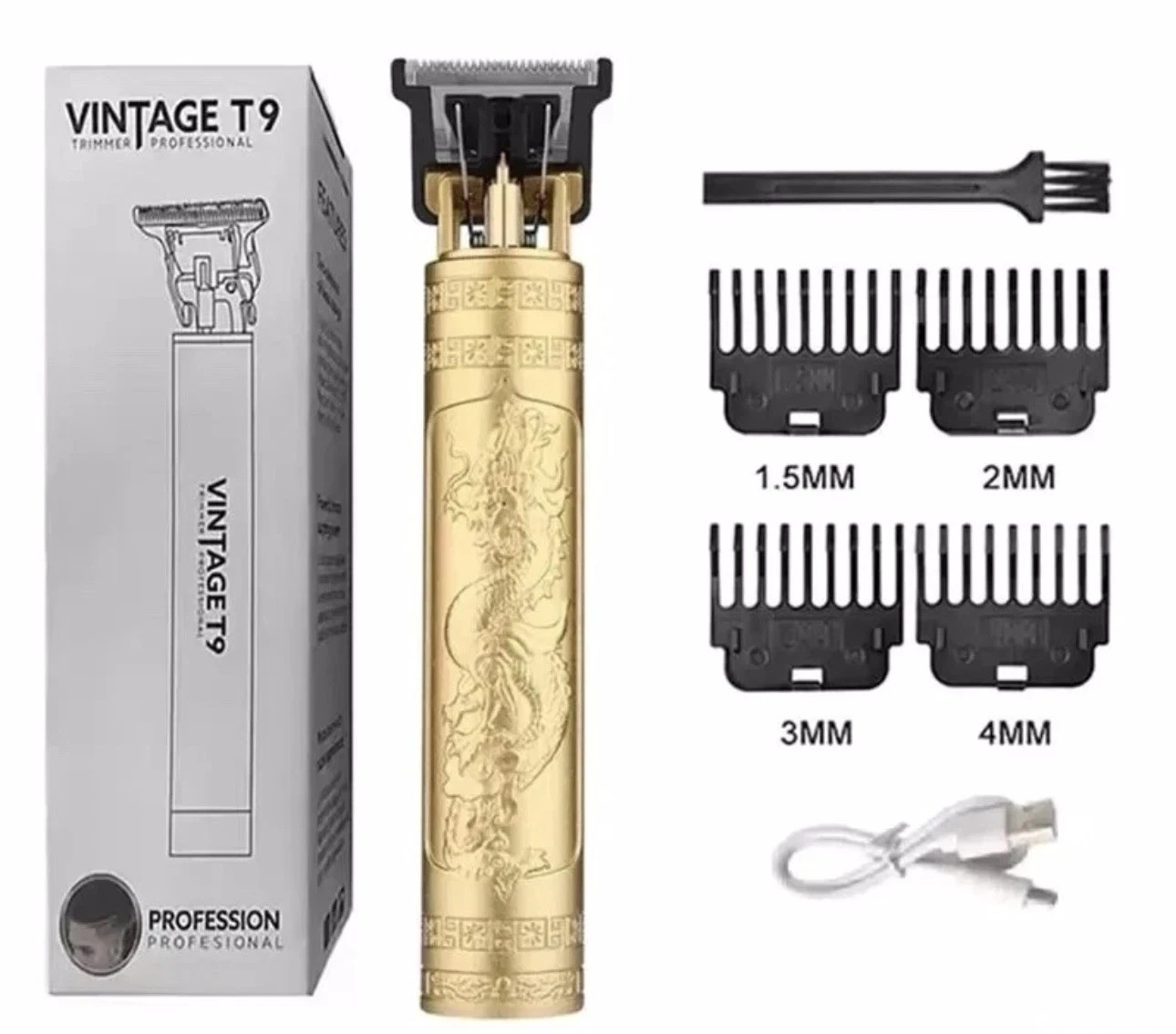 Vintage T9 Barbeador Dragon Beard Hair Trimmer | Cutter Machine for Men | USB