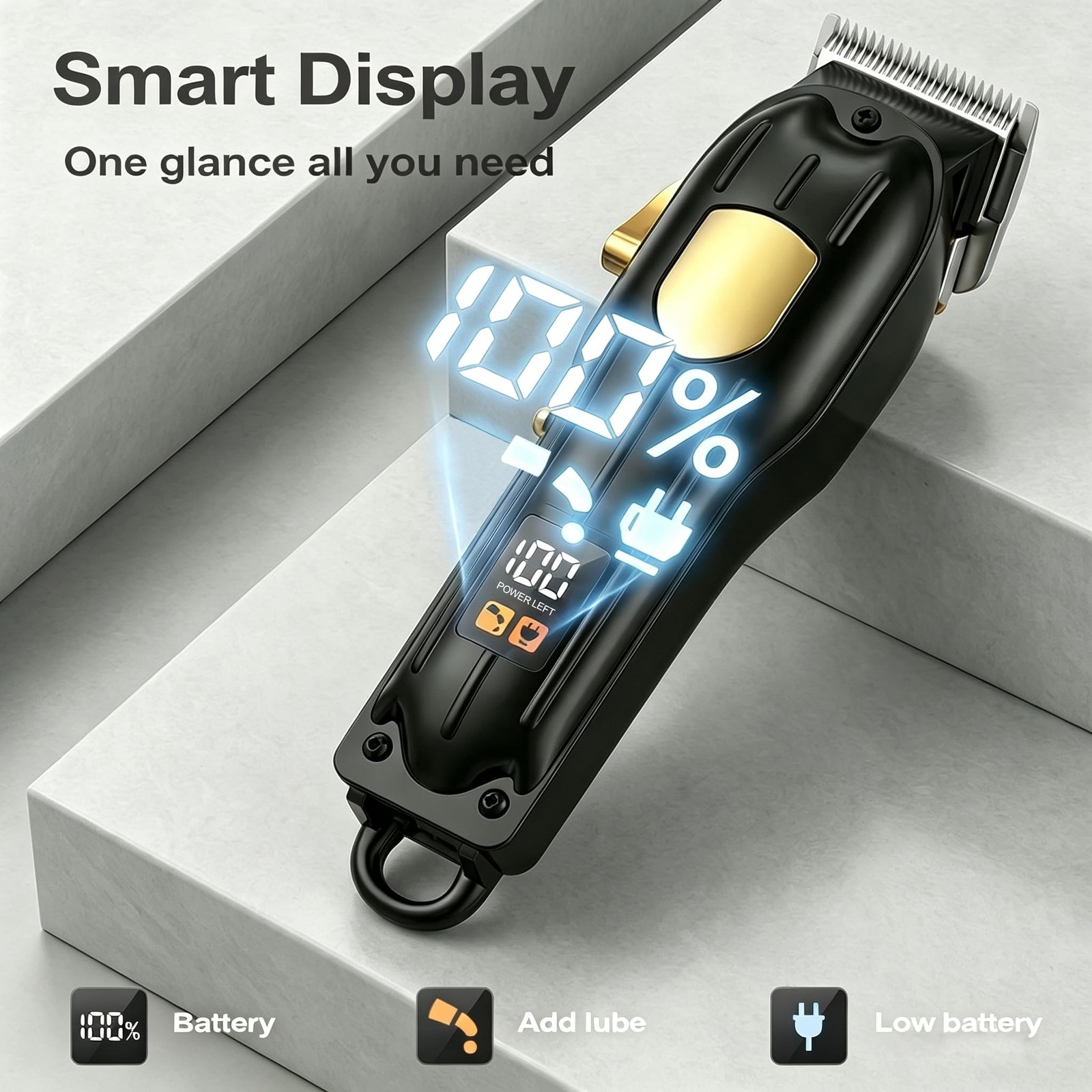 SHYEEH Professional Cordless Hair Clippers for Men and Hair Trimmer for Men |…