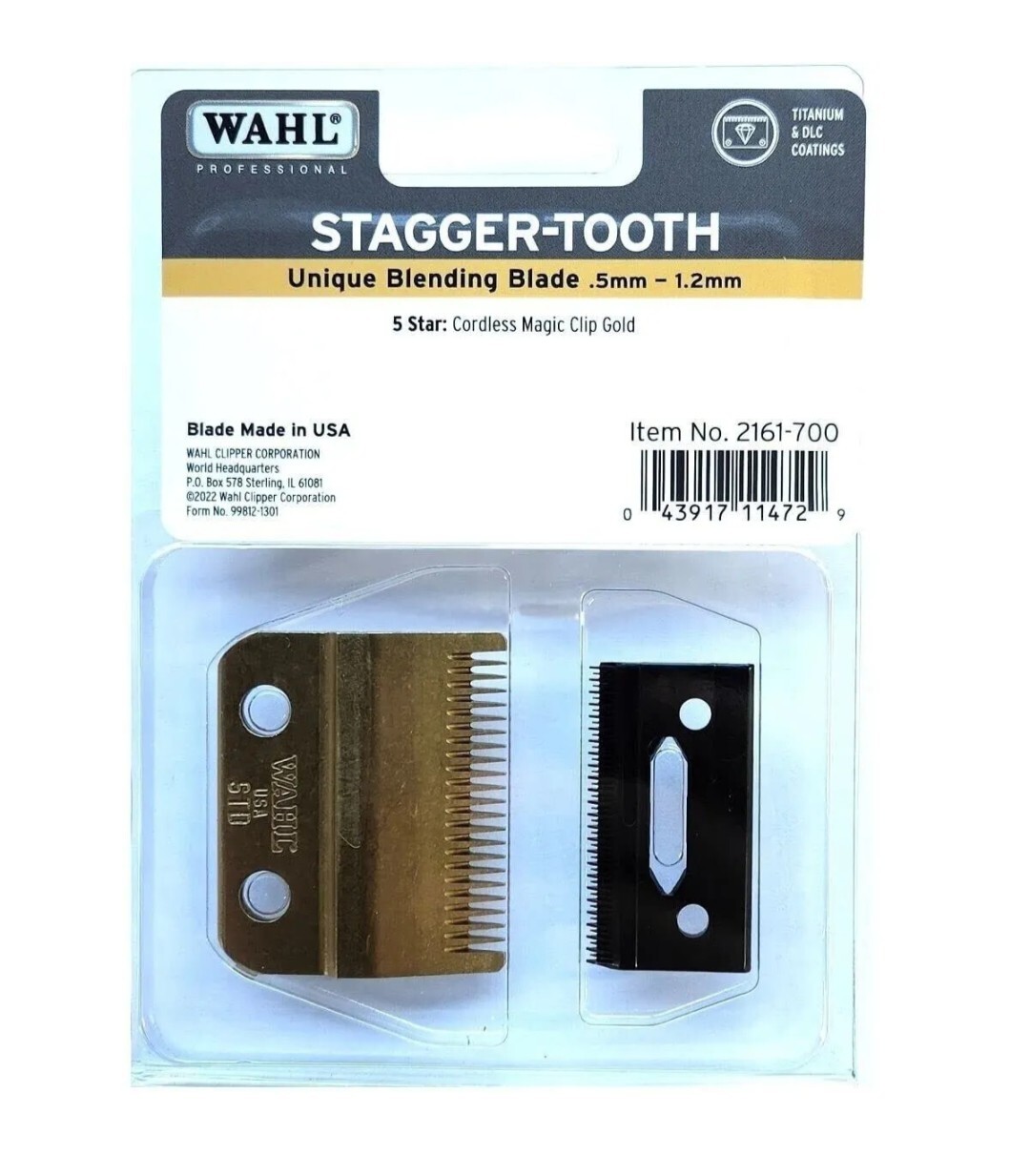 Wahl Magic Clip Cordless Gold Stagger tooth Replacement Blade 2161-700
