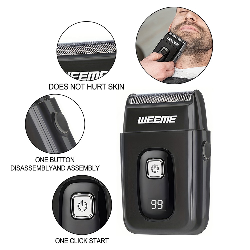 WEEME Professional Cordless Hair Clipper Trimmer Set Men Electric Shaver Razor