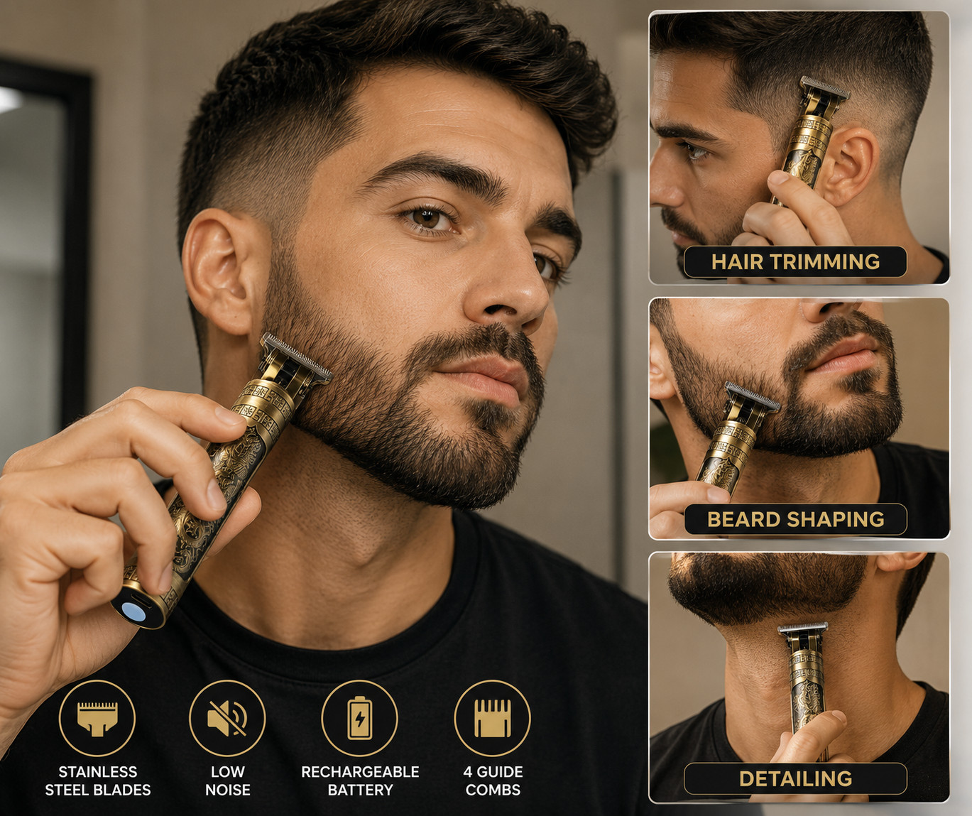 Beard and Hair Trimmer Cutter Machine for Men ,Vintage T9 Barbeador Dragon