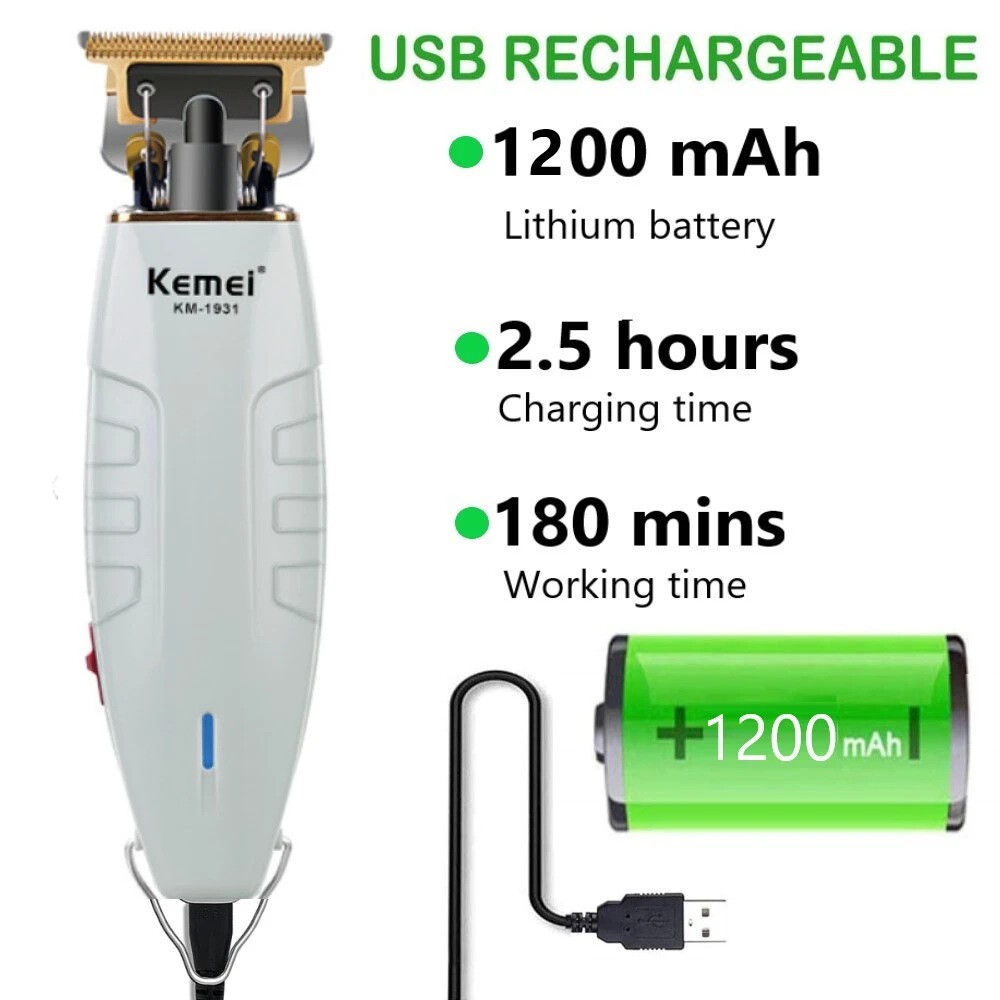 Professional Electric Cutting Machine Kemei Shaver Cordless Hair Trimmer Clipper
