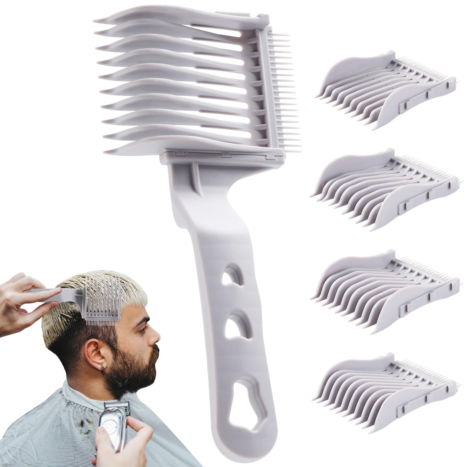 Blend Friend 4-In-1 Detachable Fade Comb Set, 4 Different Size Barber Fade Co..