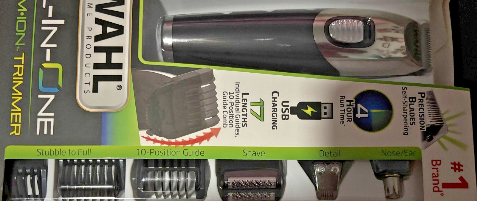 Wahl All-In-1 Lithium Ion Men’s Trimmer Grooming Kit USB Charging 17 Lengths NIB