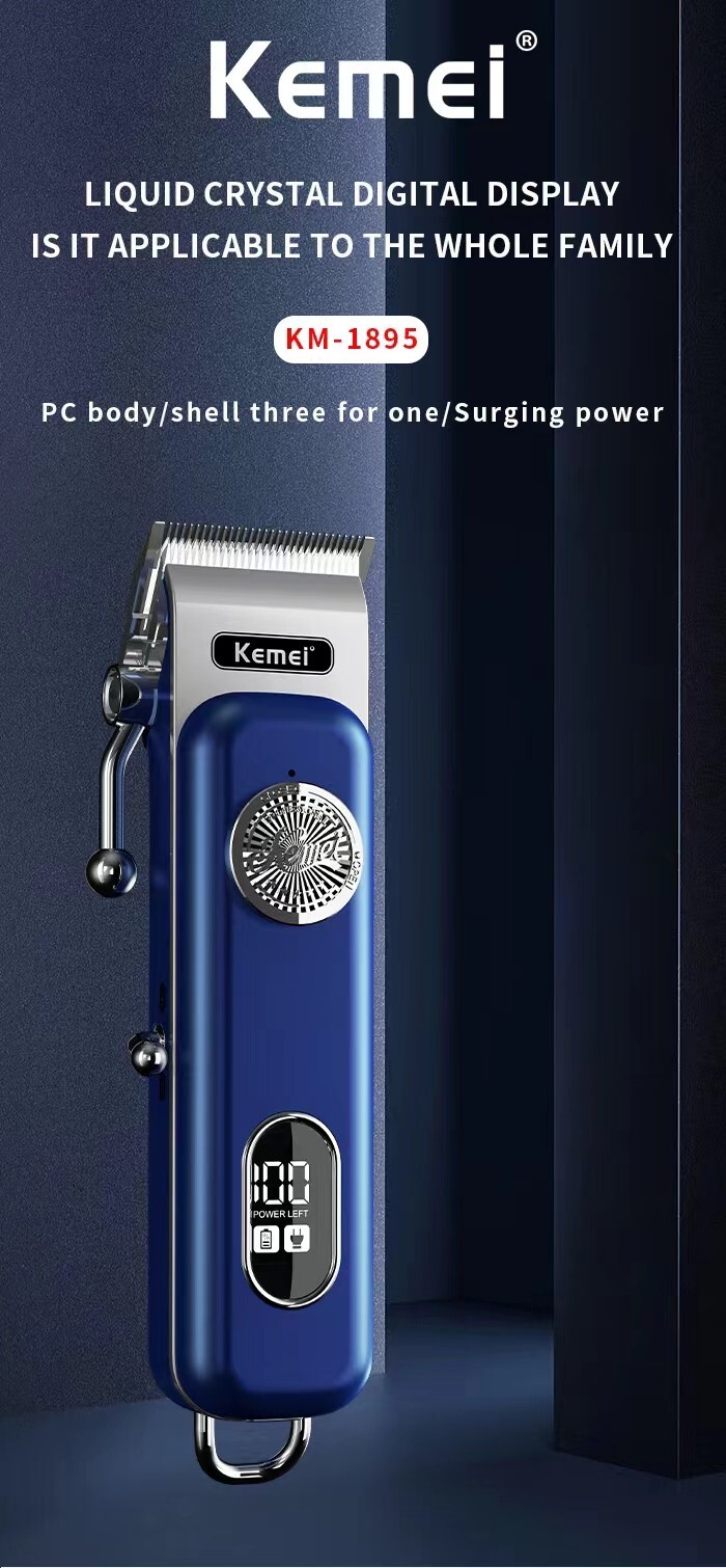 KEMEI Professional Hair Clipper Trimmer Barber LCD Cutting Sets Rechargeable AU