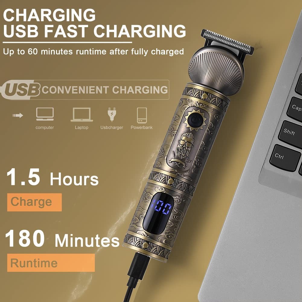 7-in-1 Beard Trimmer Kit, Cordless Hair Clipper, T-Blade Electric Shaver & Groom