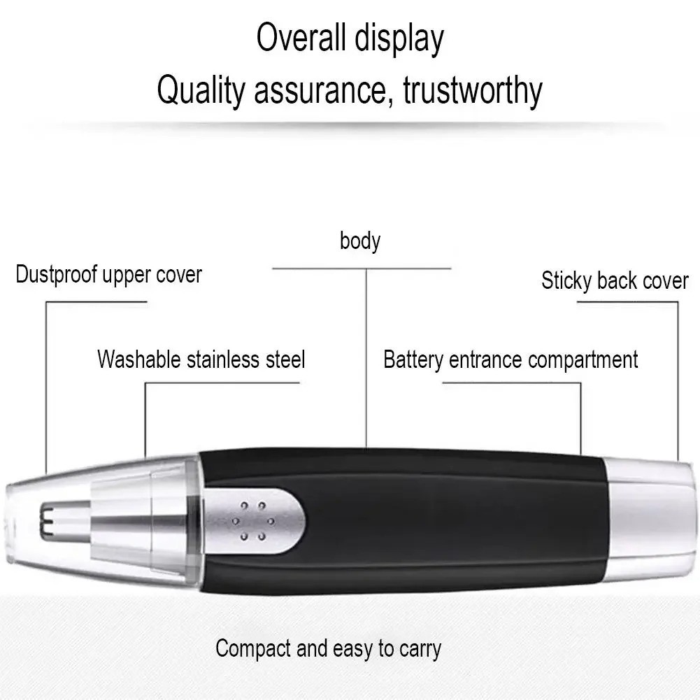 Electric Ear Beard Nose Hair Trimmer Eyebrow Mustache Remover Shaver Clipper Ne
