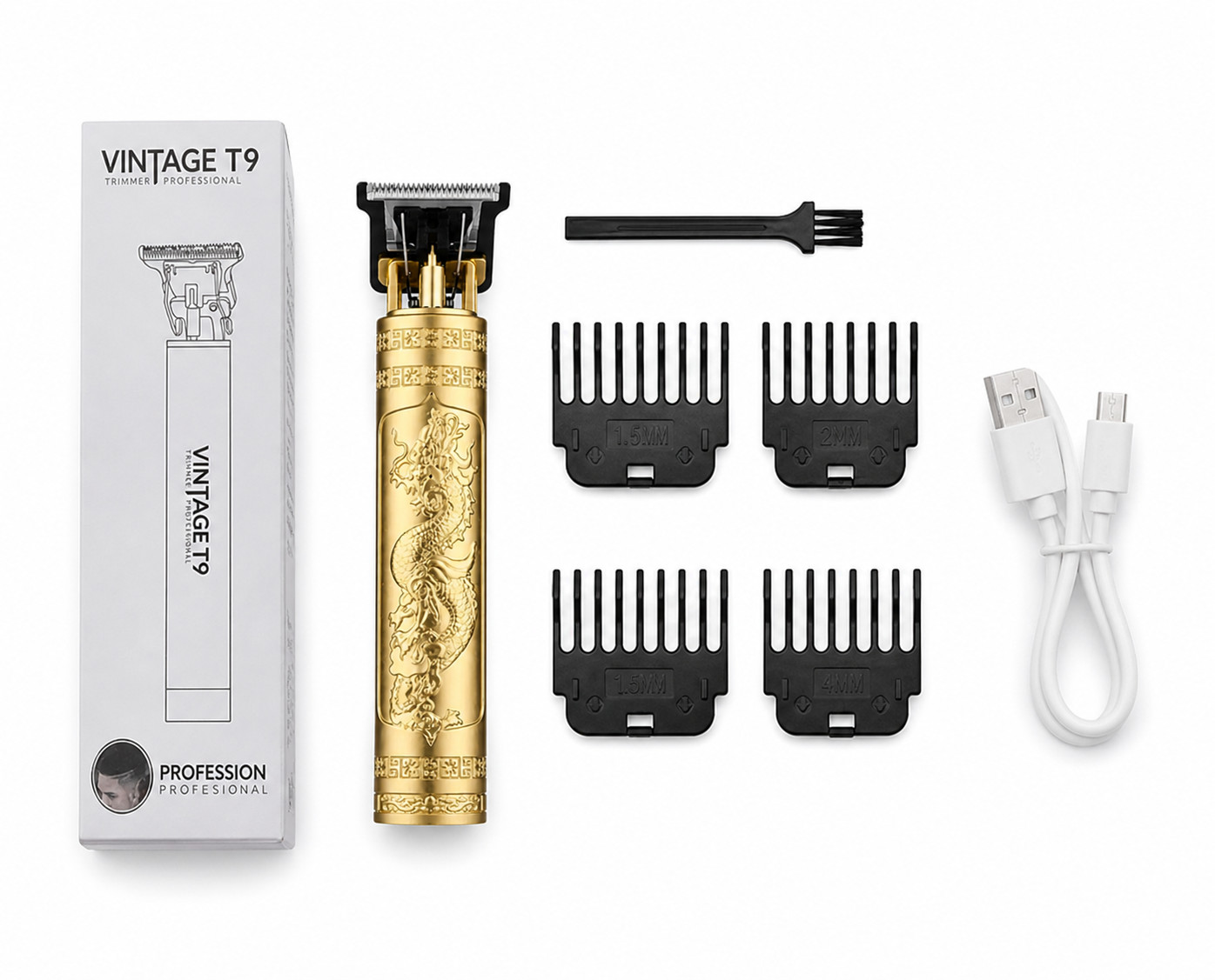 Vintage T9 Barbeador Dragon Beard Hair Trimmer | Cutter Machine for Men | USB