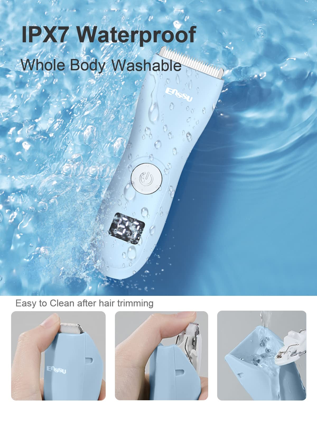 Baby Hair Clippers Low Noise Autism Hair Trimmer for Kids,Blue