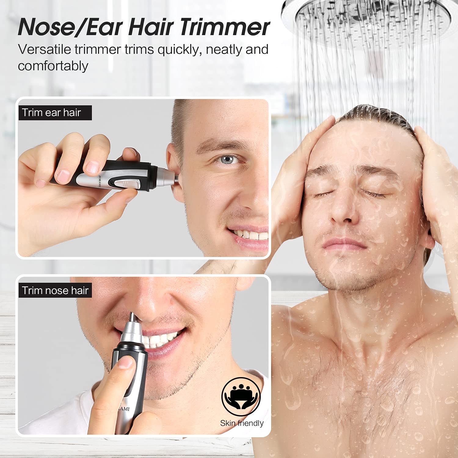 Professional Black Painless Electric Cordless Rechargeable Ear Nose Facial