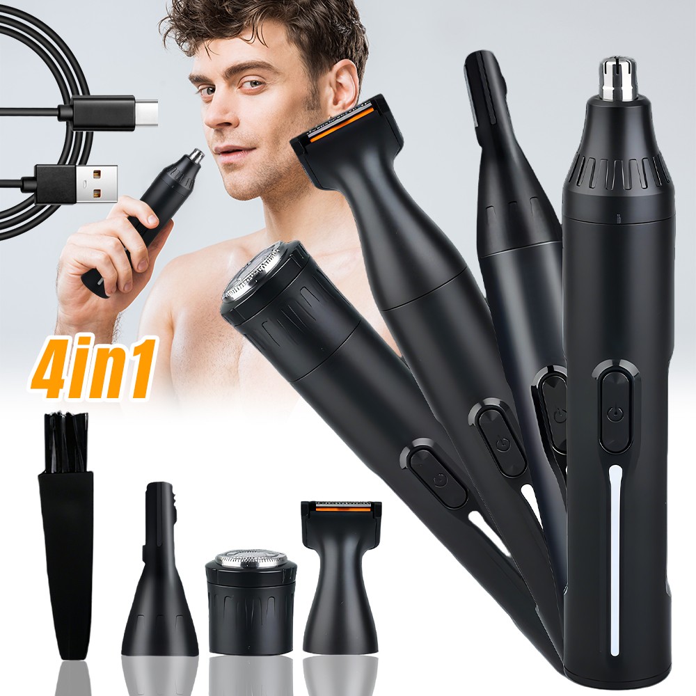 1/2set Rechargeable Men Nose Eyebrow Trimmer Mustache Remover Shaver Clipper US