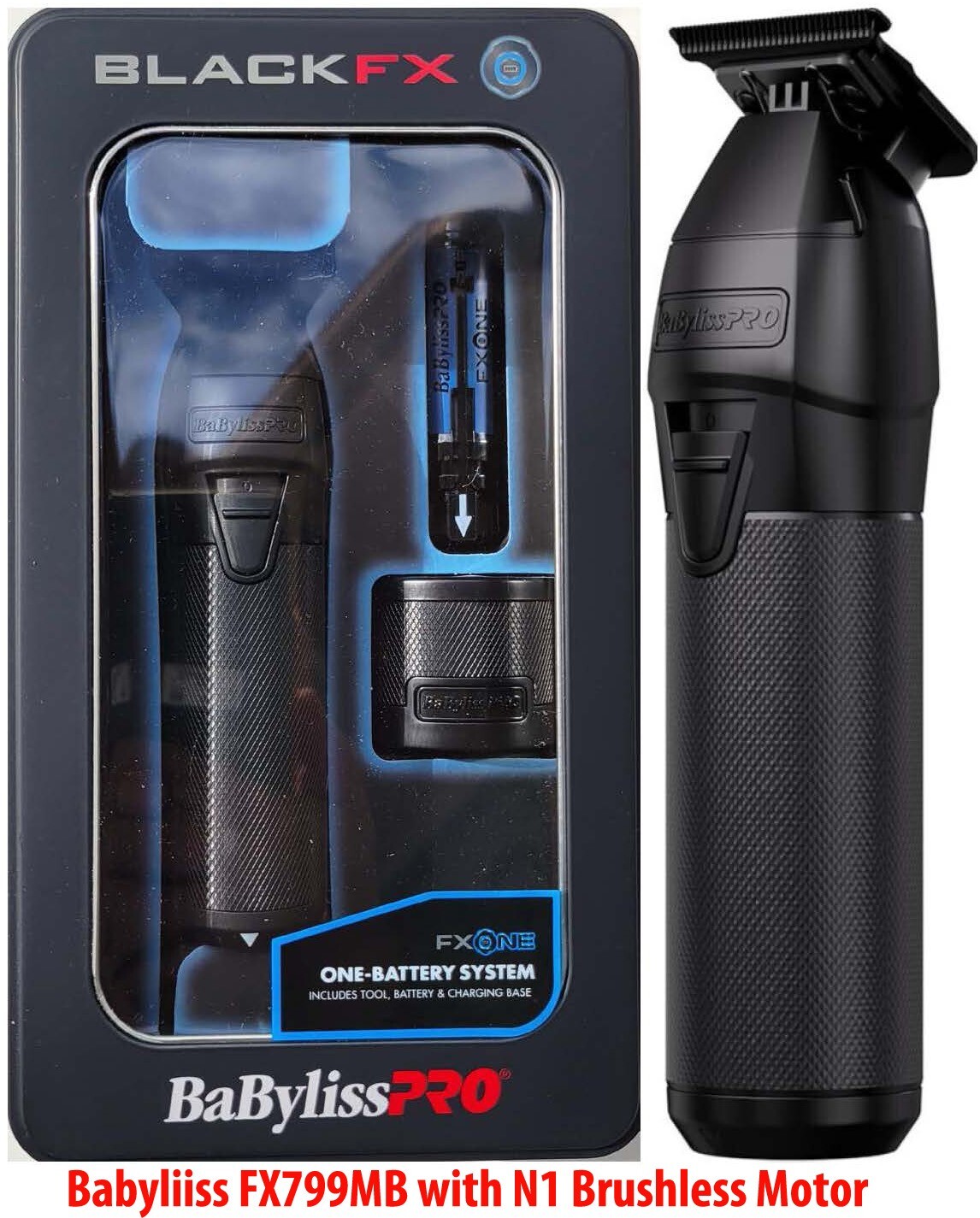 Babyliss AllMetal Matte Black Cordless Trimmer FXONE #FX799MB N1 Brushless Motor