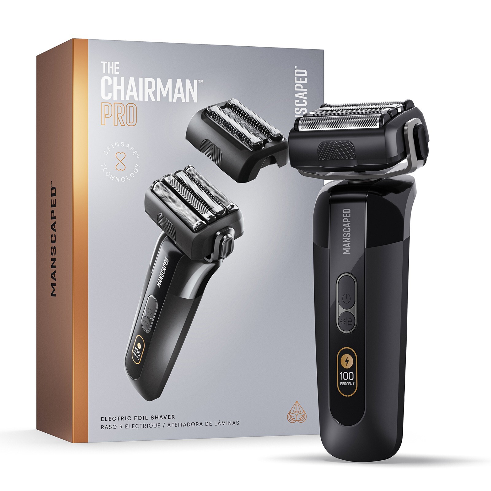 MANSCAPED® The Chairman™ PRO Men’s Foil Face Shaver – Two Interchangeable Blades