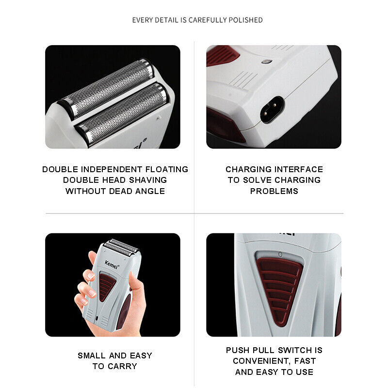 Bald Hair Clipper Trimmer Kemei Electric Head Blade Men’s Dual Foil Shaver Blade